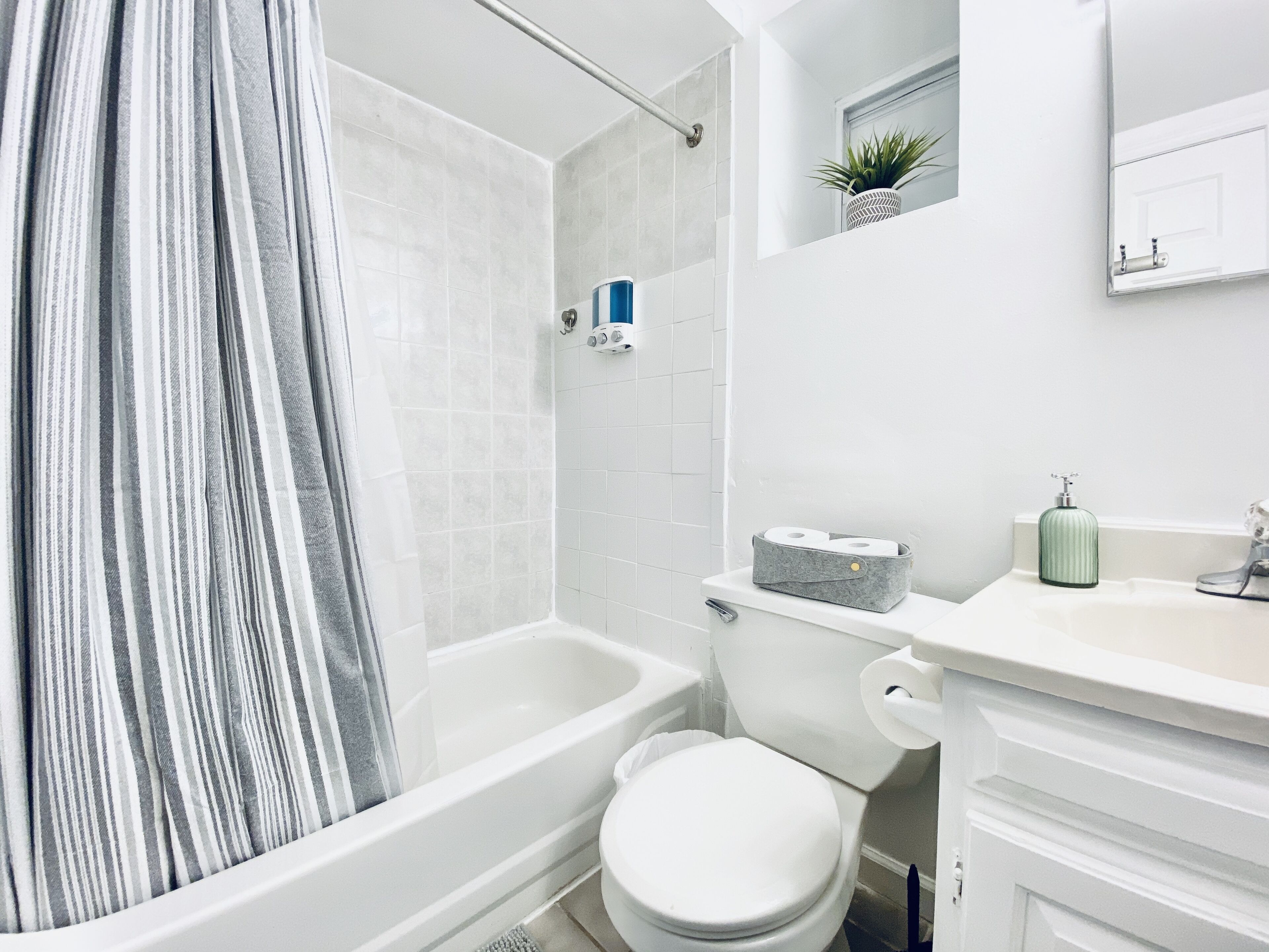 Secadora de cabello, toallas, jabón, shampoo 