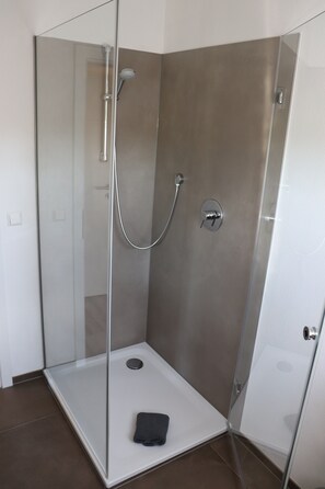 Dusche, Haartrockner, Handtücher