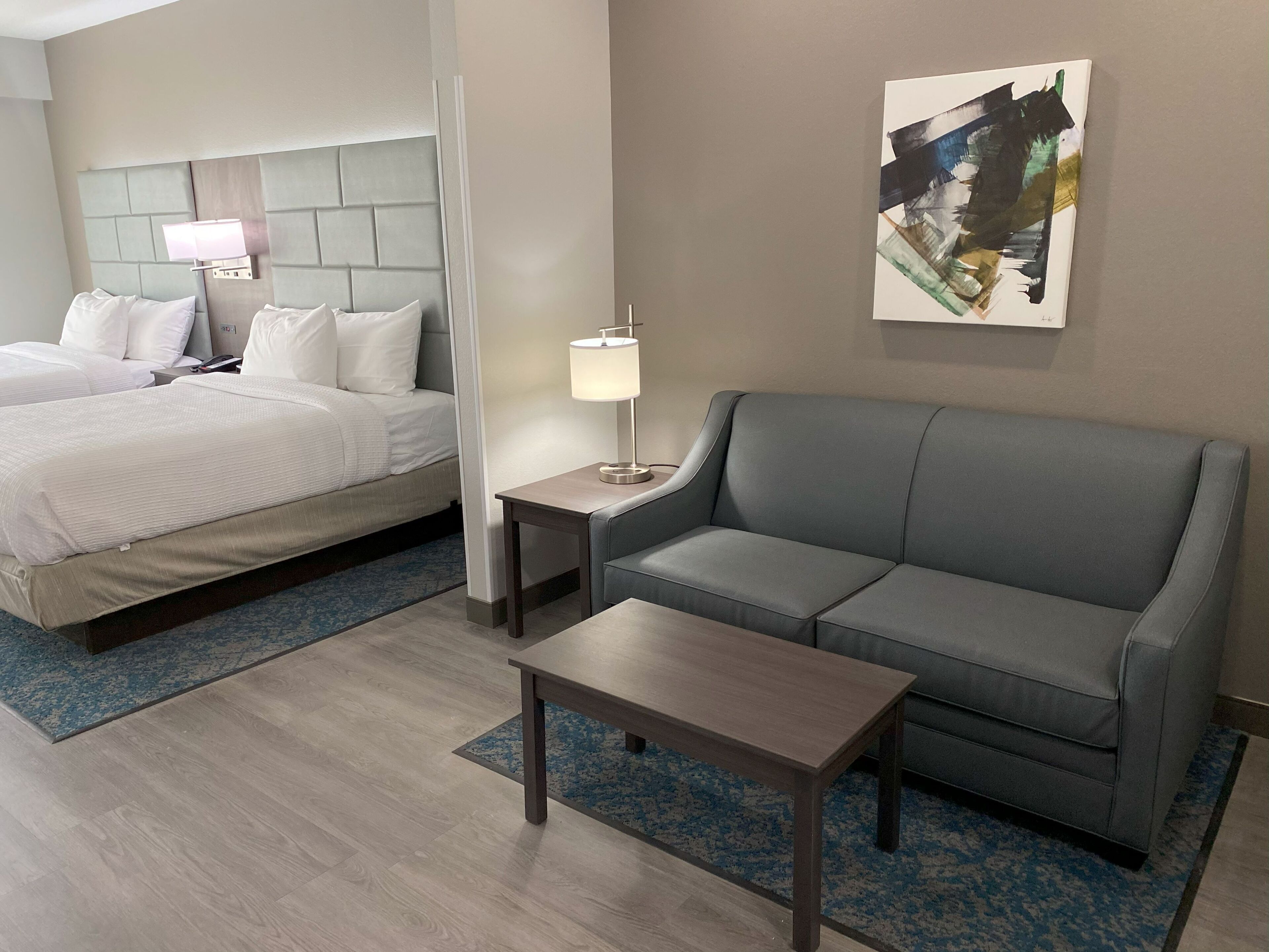 standard room, 2 queen beds, accessible, refrigerator & microwave (with sofabed) | pillow-top beds, desk, laptop workspace, blackout curtains