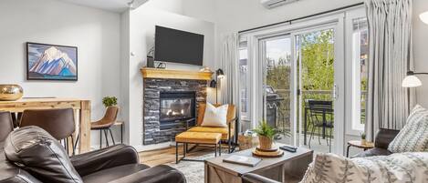 TV, fireplace, video games