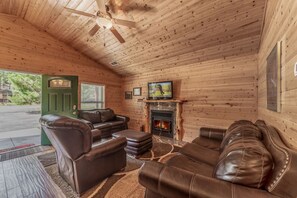 TV, fireplace, DVD player