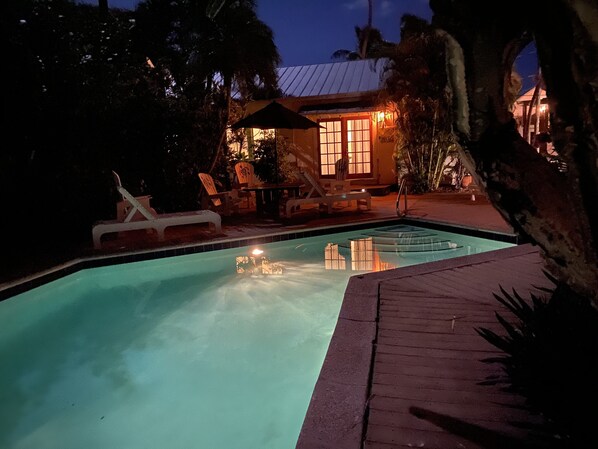 Outdoor pool, a heated pool