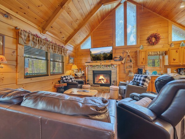 TV, fireplace, DVD player