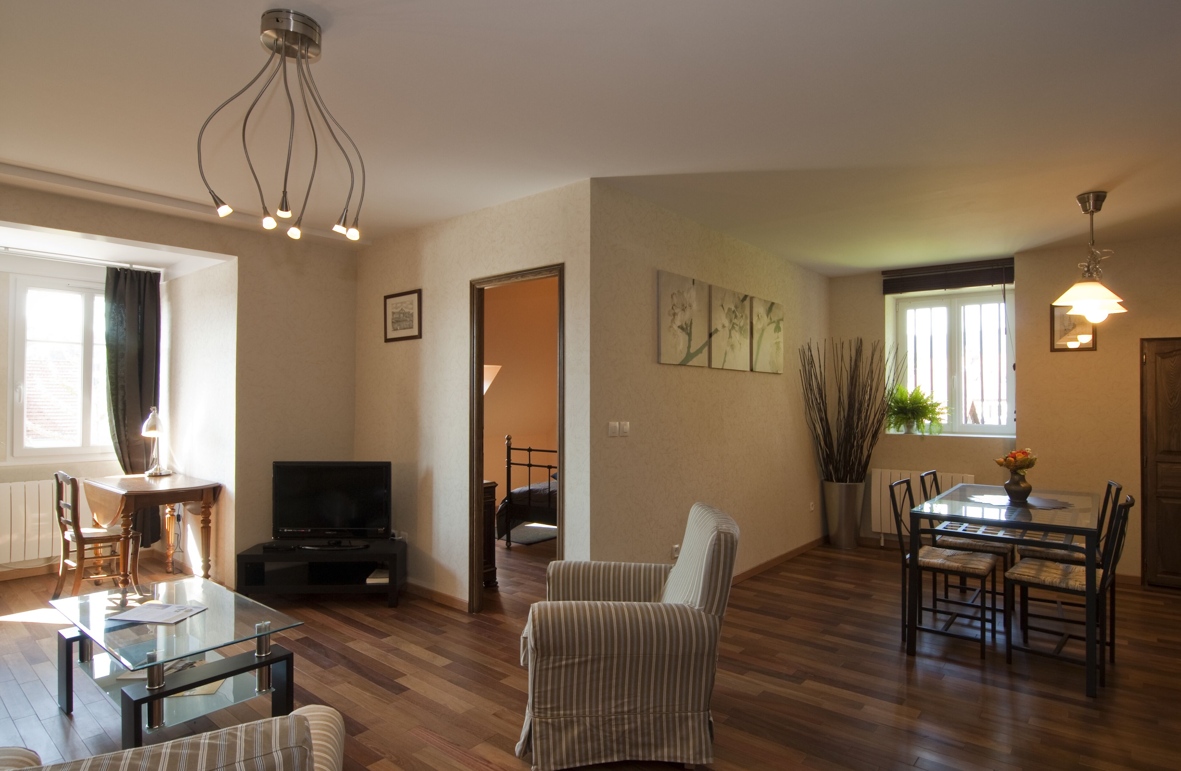 Télévision, lecteur de DVD, vidéothèque