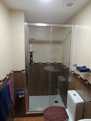 Dusche, Haartrockner, Bademäntel, Handtücher