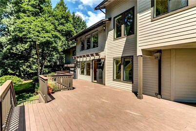 POWER ON - Modern 3BR Evergreen Retreat w/ Private Deck & Forest Views