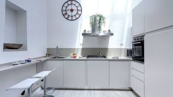 Apartment, 2 Bedrooms | Private kitchen | Full-sized fridge, microwave, oven, stovetop