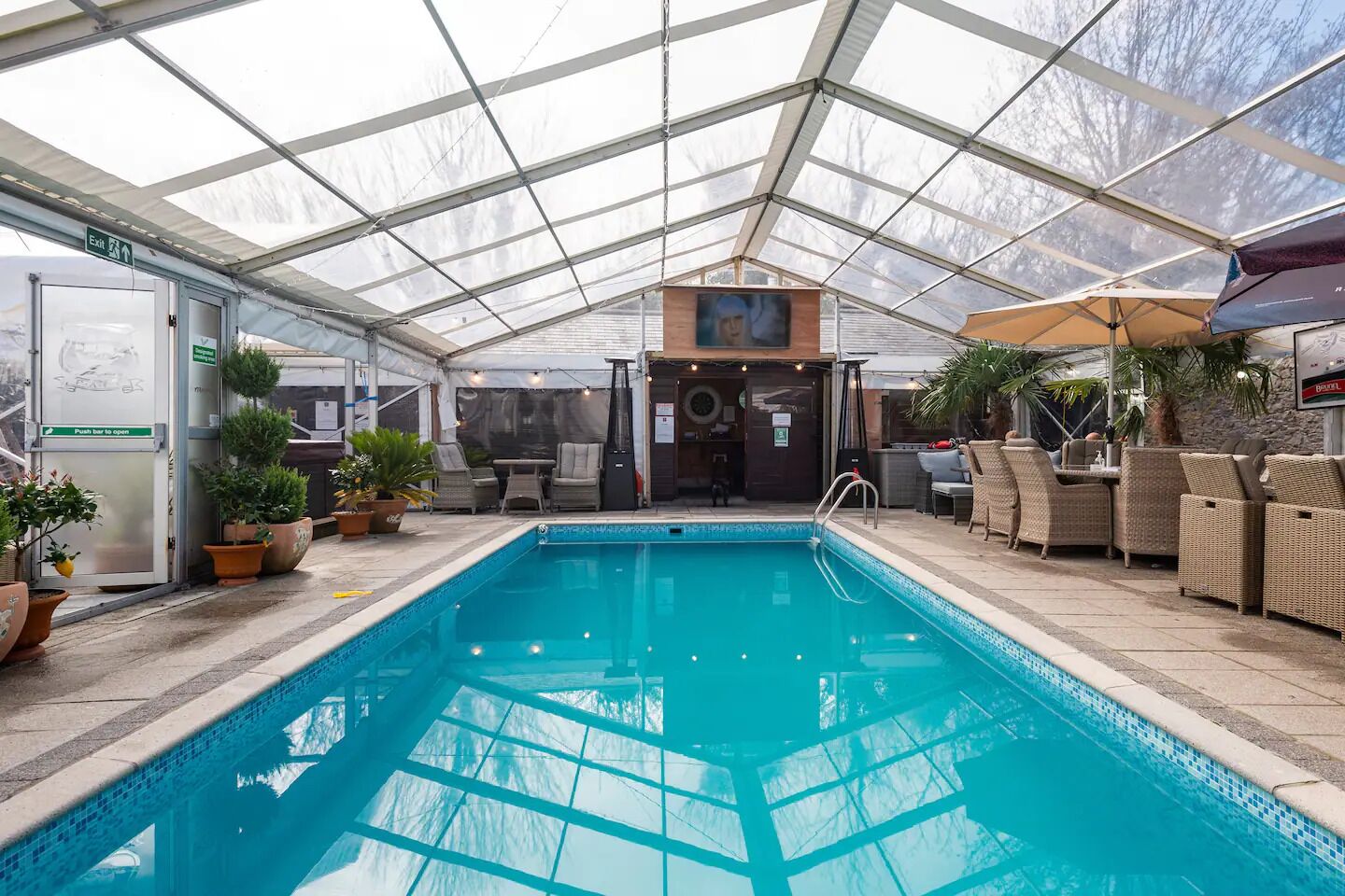 Indoor pool, a heated pool