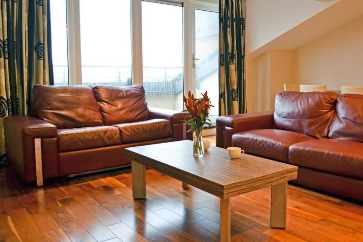 Apartamento clásico | Sala de estar | Una televisión de pantalla plana