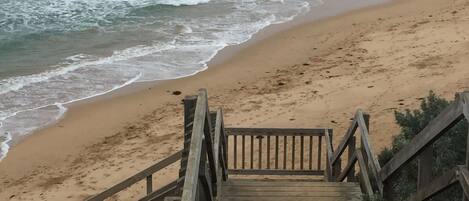 Beach nearby, sun loungers