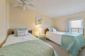 2 bedrooms, desk, iron/ironing board, travel cot