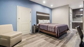 Premium bedding, down comforters, pillowtop beds, desk