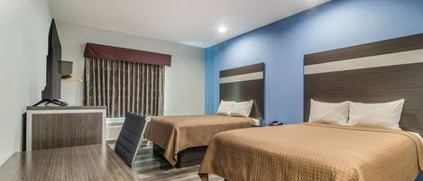 Premium bedding, down comforters, pillowtop beds, desk