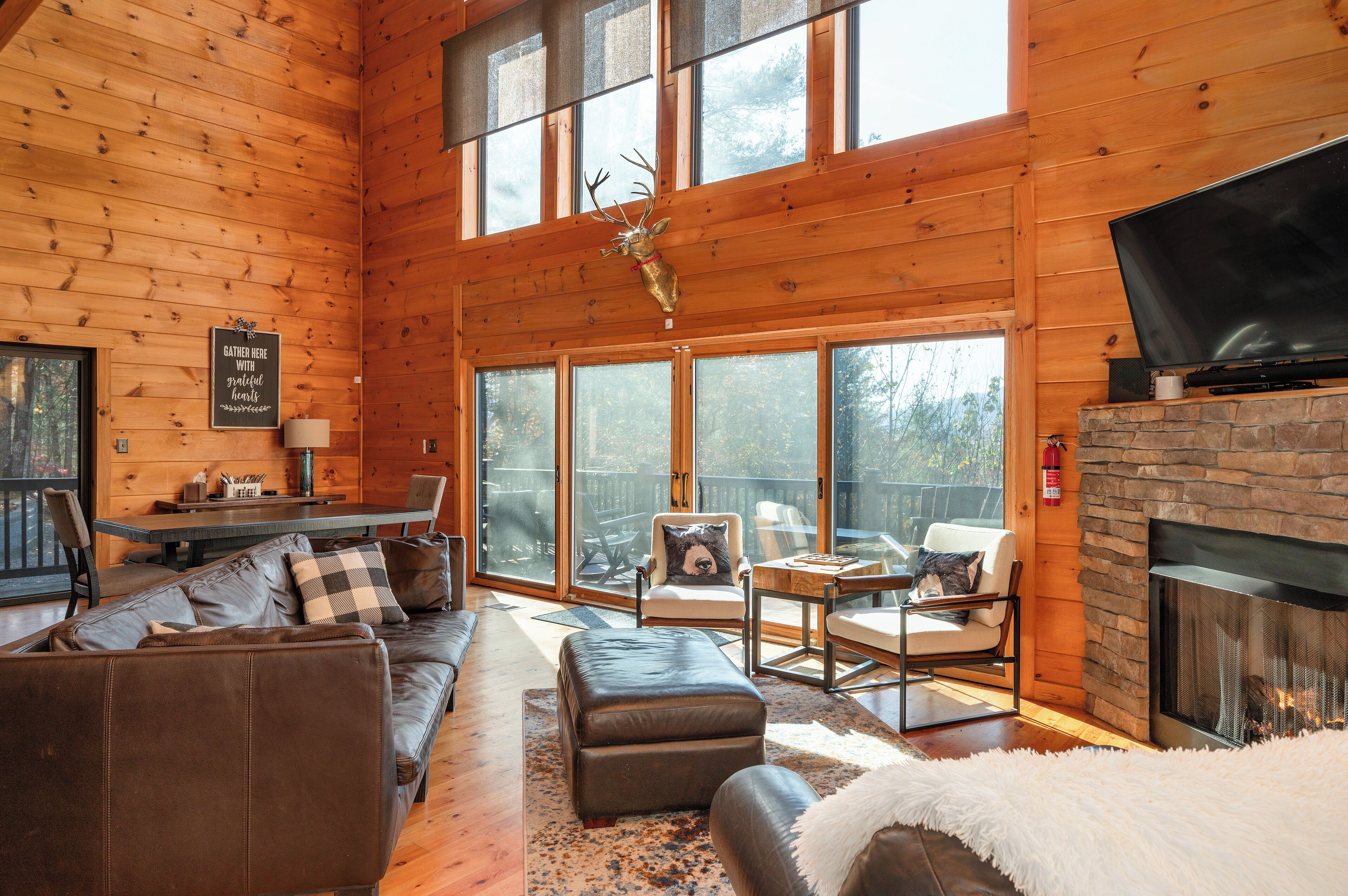 Smart TV, fireplace, DVD player, table football