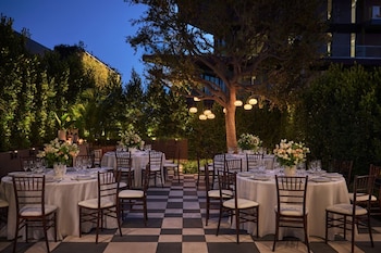 Outdoor wedding area at The Sun Rose West Hollywood