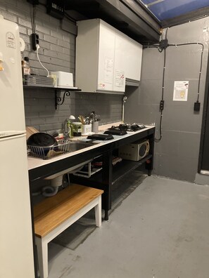 Fridge, microwave, freezer