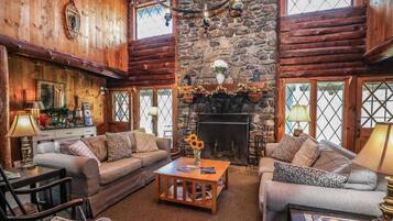 TV, fireplace, table tennis, books