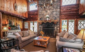 TV, fireplace, ping pong, books