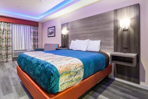 Pillow-top beds, desk, blackout curtains, iron/ironing board