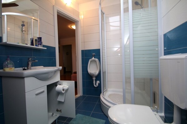 Studio (1) | Bathroom | Shower, hair dryer, towels, soap