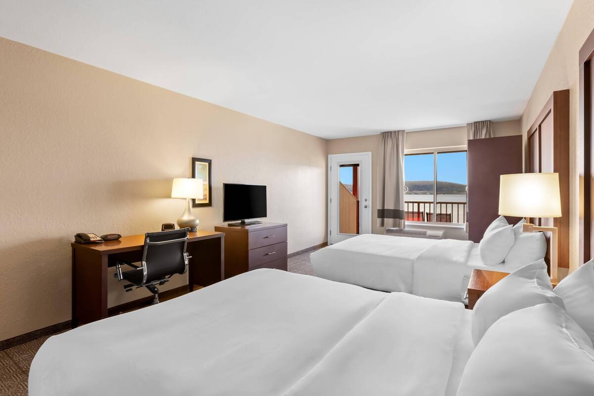 room, 2 queen beds, accessible, lake view (roll-in shower) | desk, iron/ironing board, free wifi