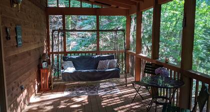 Creek-side cottage in secluded mountain setting, centrally located, easy access.