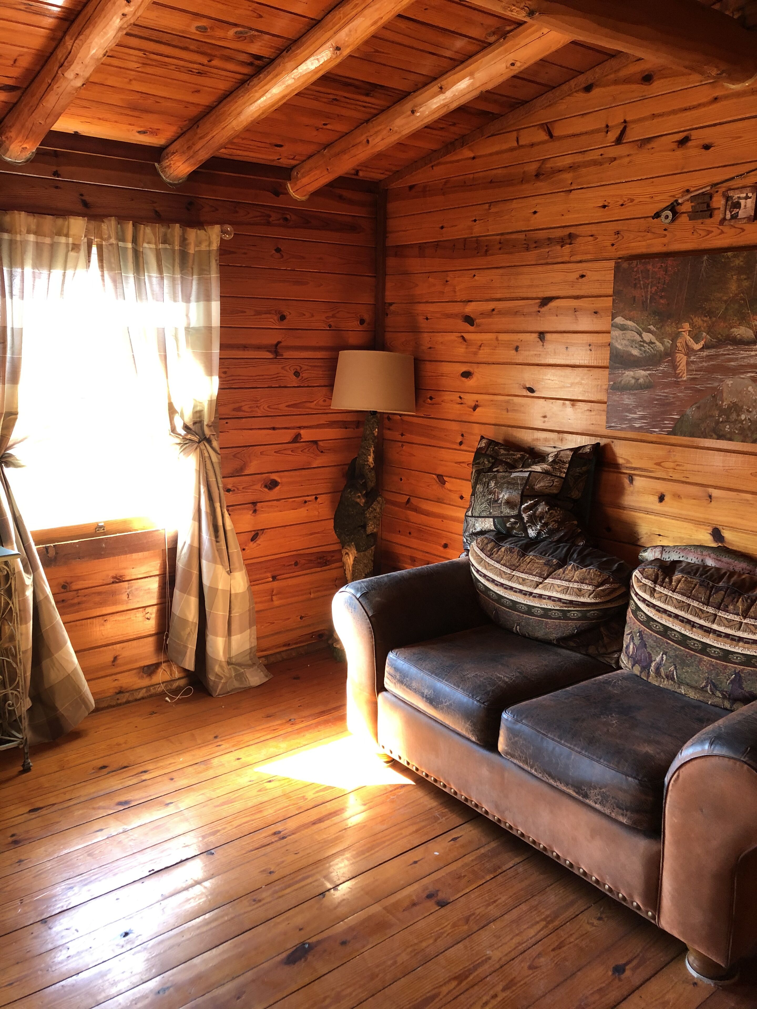 classic log cabin overlooking the valley