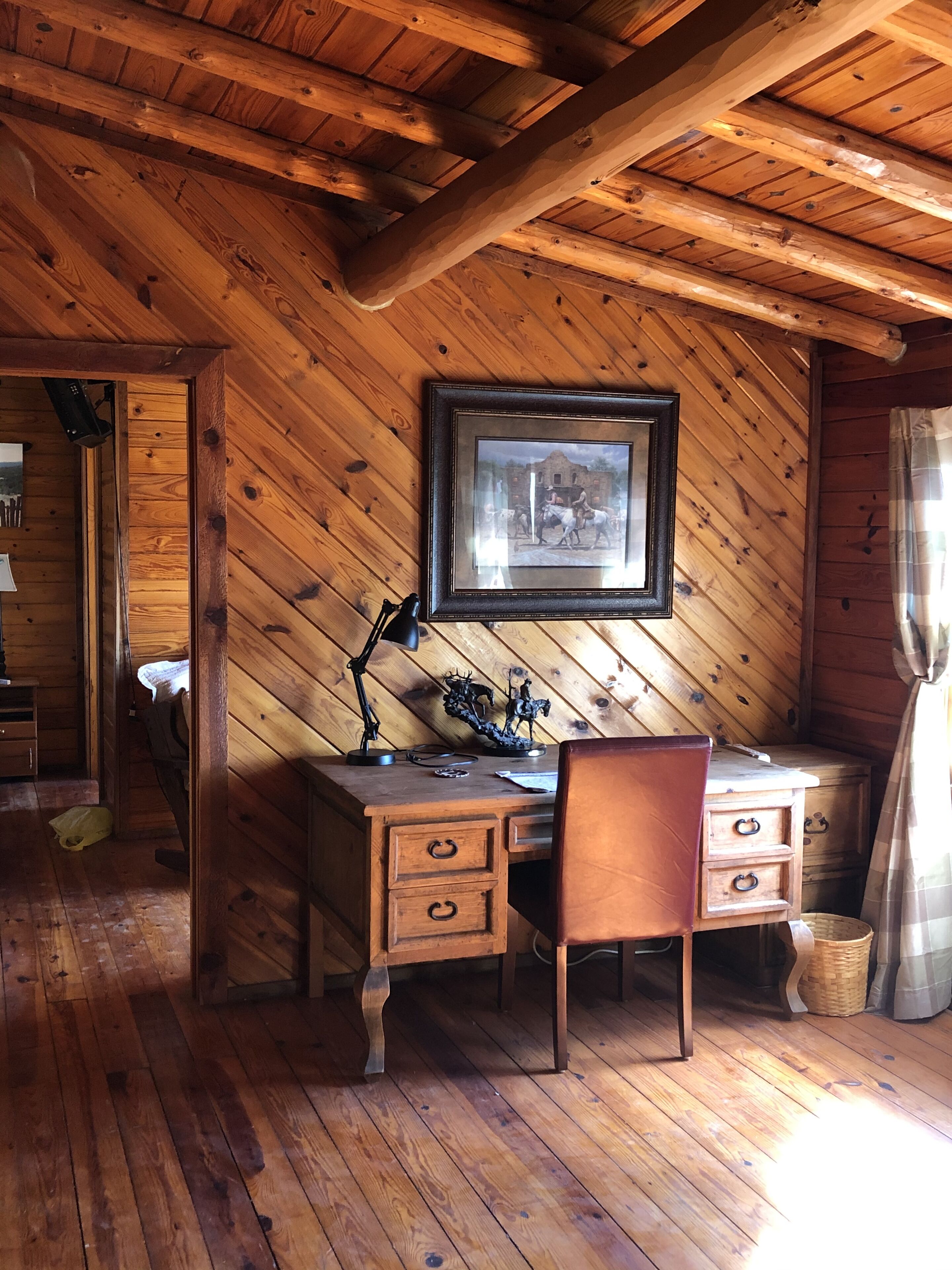classic log cabin overlooking the valley