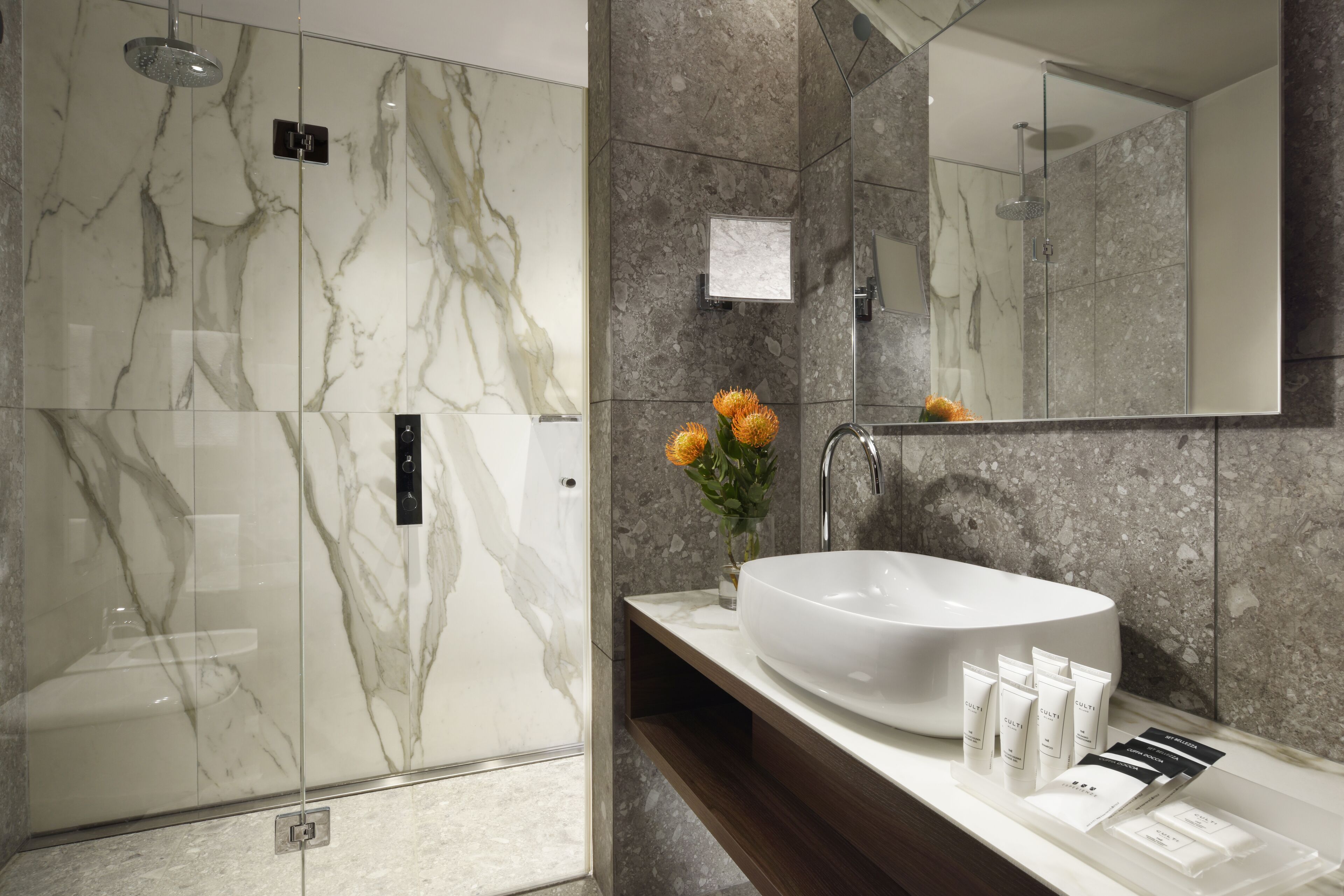 hair dryer, slippers, bidet, towels