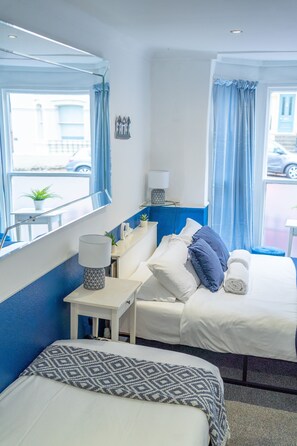 Triple Room (Room G2) | Blackout curtains, iron/ironing board, free WiFi, bed sheets - INNit Rooms Ocean Breeze (Brighton)