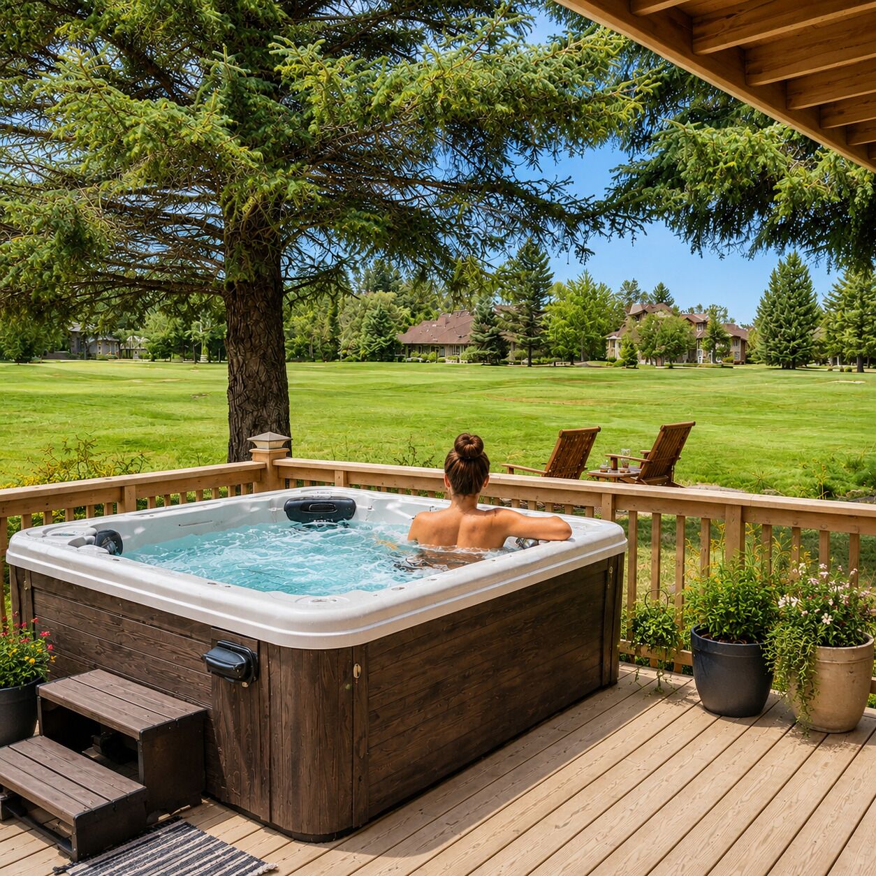 Outdoor spa tub