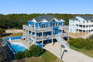 Exterior - Blue You Away: Oceanside, Private Pool & Hot Tub Rec Room & Pet-friendly (Corolla)