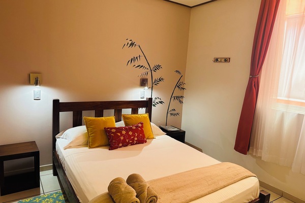 Habitación doble estándar | Escritorio, wifi gratis, decoración personalizada y ropa de cama