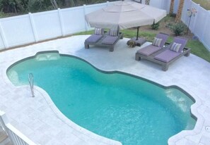 Outdoor pool, a heated pool - Strand Oasis Gorgeous Luxury Beach House W/ Private Pool & Hot Tub! Pickleball (North Myrtle Beach)