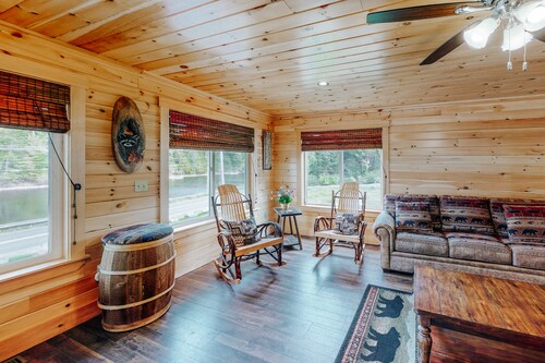 Charming riverfront home with mountain views & private dock