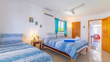 2 bedrooms, travel crib, WiFi, bed sheets