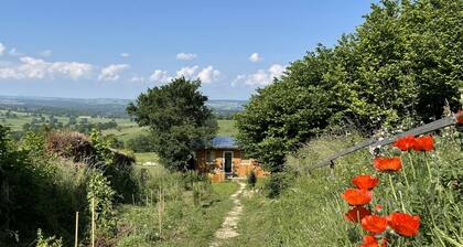 Luxury cabin with covered terrace and panoramic view
