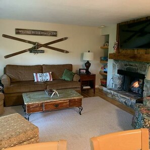 Smart TV, fireplace, video games