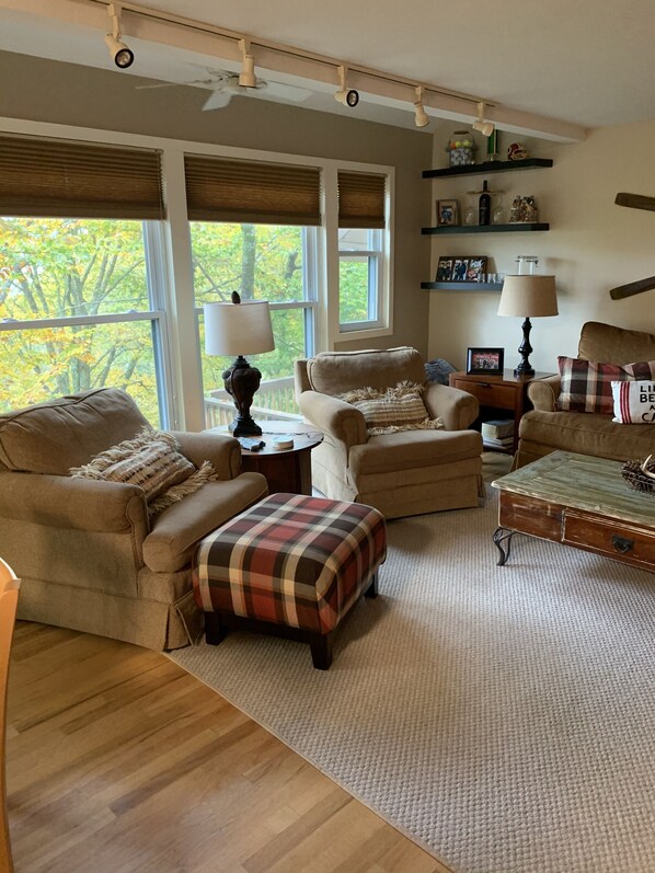 Smart TV, fireplace, video games