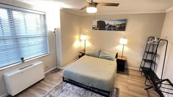 Desk, iron/ironing board, travel crib, WiFi (free)