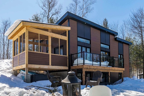 vue extérieure du chalet en hiver