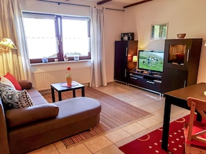 Een televisie en een dvd-speler