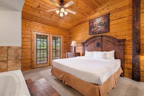 Iron/ironing board, free WiFi, bed sheets - Romantic Walk in Cabin with King Bed, Fireplace & Whirlpool Tub (Branson)