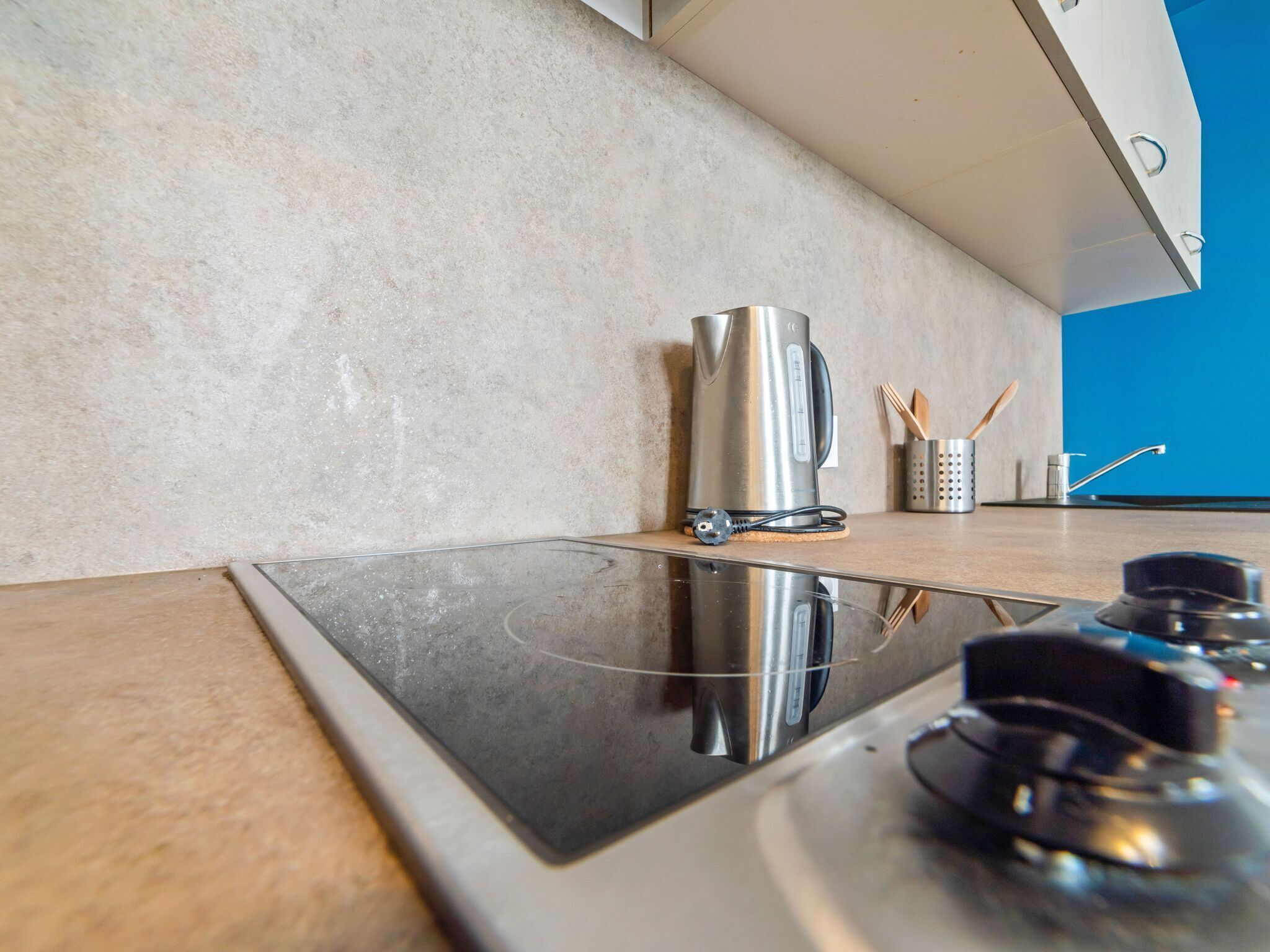Fridge, microwave, espresso maker