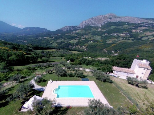 Villa With Tower Between Olive Trees With Private Swimming Pool, Nice View