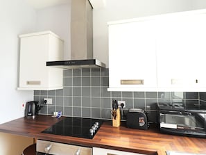 Fridge, microwave, oven, electric kettle