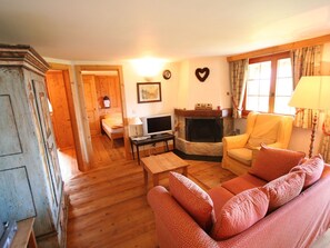Fireplace, DVD player - Luxury Apartment in Verbier With Garden (Bagnes)