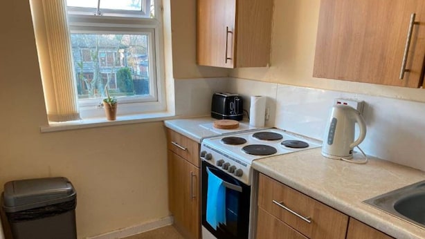 Fridge, microwave, oven, electric kettle