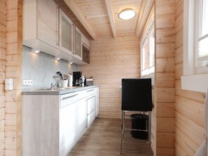 Fridge, microwave, dishwasher, coffee/tea maker