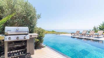 An infinity pool, a heated pool